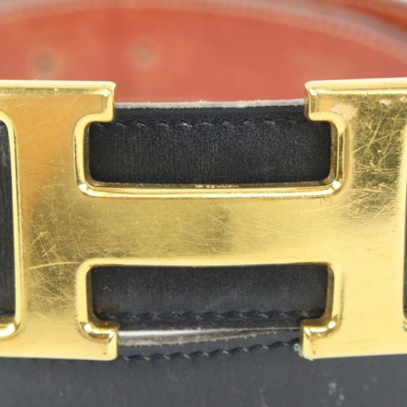 Hermès Black x Gold 32mm Reversible H Logo Belt Kit 50h421s - Picture 12 of 12
